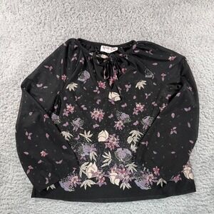 Route One black floral blouse